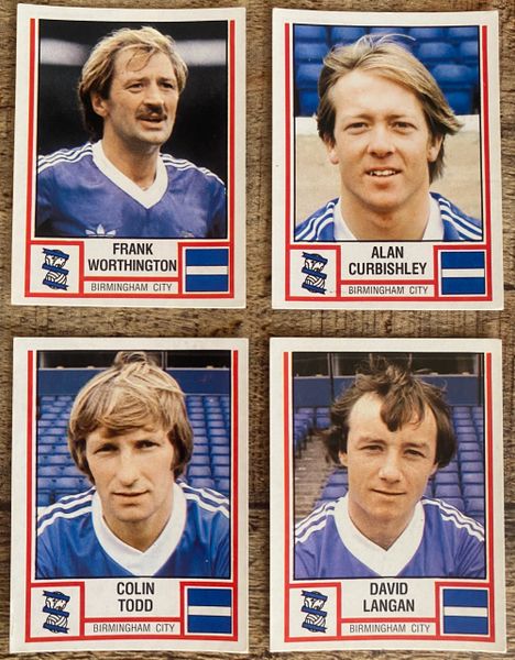 4X 1981 ORIGINAL UNUSED PANINI FOOTBALL 81 STICKERS BIRMINGHAM CITY PLAYERS