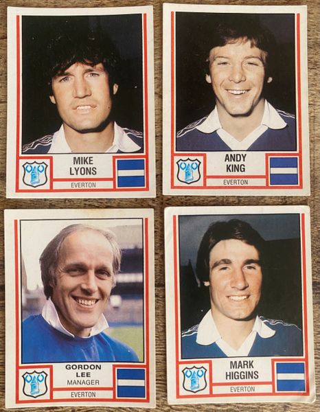 4X 1981 ORIGINAL UNUSED PANINI FOOTBALL 81 STICKERS EVERTON PLAYERS