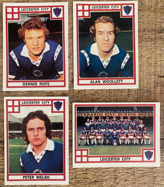 4X 1978 ORIGINAL UNUSED PANINI FOOTBALL 78 STICKERS LEICESTER CITY PLAYERS