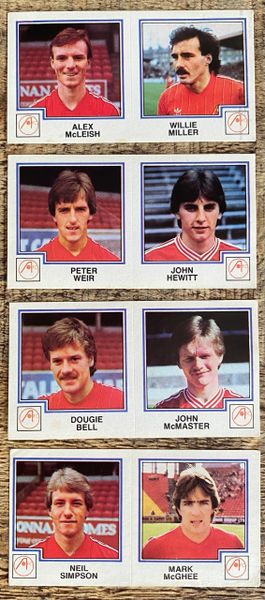 4x 1983 ORIGINAL UNUSED PANINI FOOTBALL 83 STICKERS ABERDEEN PLAYERS