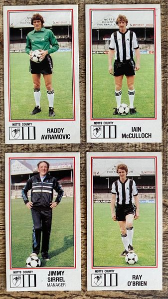 4x 1983 ORIGINAL UNUSED PANINI FOOTBALL 83 STICKERS NOTTS COUNTY PLAYERS