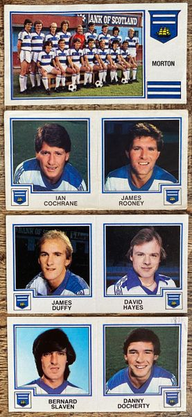 4x 1983 ORIGINAL UNUSED PANINI FOOTBALL 83 STICKERS MORTON PLAYERS