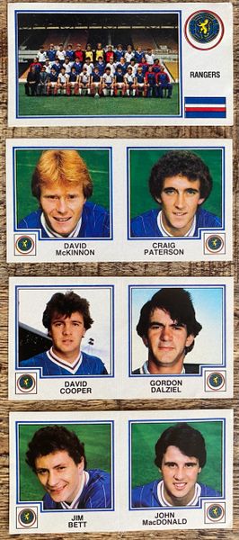 4x 1983 ORIGINAL UNUSED PANINI FOOTBALL 83 STICKERS GLASGOW RANGERS PLAYERS