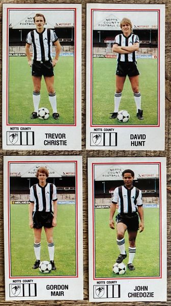 4x 1983 ORIGINAL UNUSED PANINI FOOTBALL 83 STICKERS NOTTS COUNTY PLAYERS