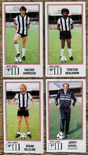 4x 1983 ORIGINAL UNUSED PANINI FOOTBALL 83 STICKERS NOTTS COUNTY PLAYERS