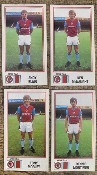 4x 1983 ORIGINAL UNUSED PANINI FOOTBALL 83 STICKERS ASTON VILLA PLAYERS