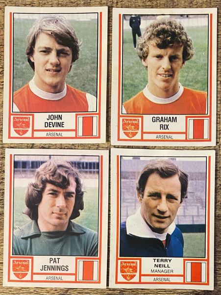 4X 1981 ORIGINAL UNUSED PANINI FOOTBALL 81 STICKERS ARSENAL PLAYERS