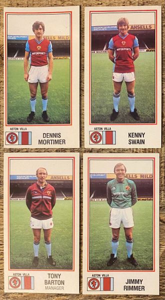 4x 1983 ORIGINAL UNUSED PANINI FOOTBALL 83 STICKERS ASTON VILLA PLAYERS