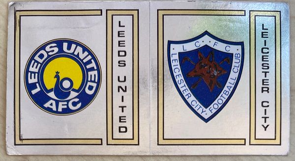 1983 ORIGINAL UNUSED PANINI FOOTBALL 83 STICKERS LEICESTER CITY - LEEDS UNITED BADGE 375