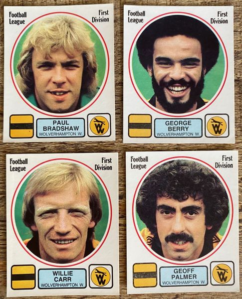 4X 1982 ORIGINAL UNUSED PANINI FOOTBALL 82 STICKERS WOLVERHAMPTON WANDERERS PLAYERS