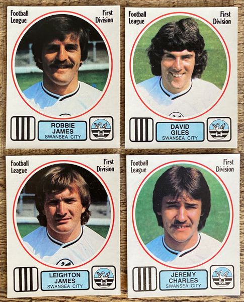 4X 1982 ORIGINAL UNUSED PANINI FOOTBALL 82 STICKERS SWANSEA CITY PLAYERS