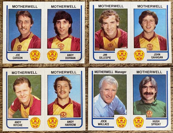 4x 1984 ORIGINAL UNUSED PANINI FOOTBALL 84 STICKERS MOTHERWELL PLAYERS