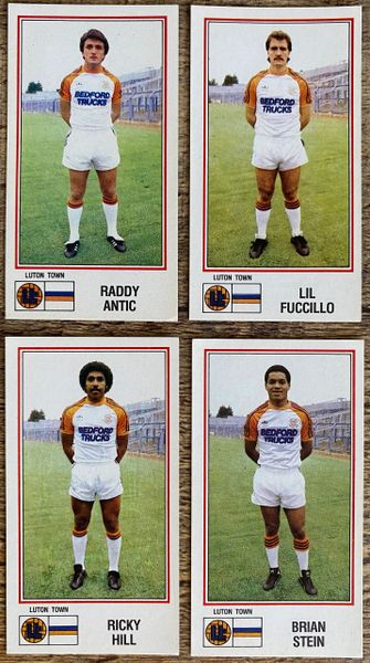 4x 1983 ORIGINAL UNUSED PANINI FOOTBALL 83 STICKERS LUTON TOWN PLAYERS