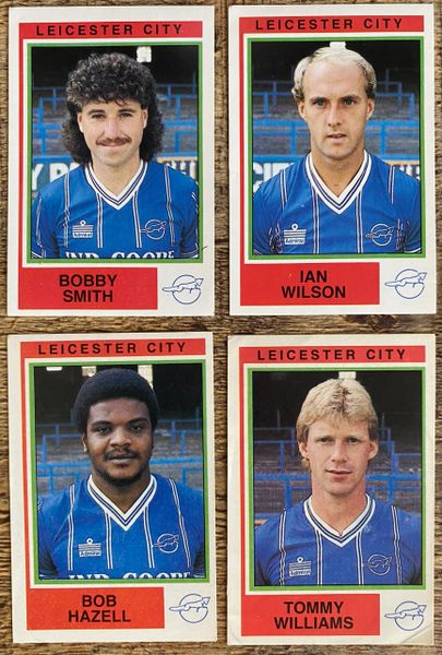 4x 1985 ORIGINAL UNUSED PANINI FOOTBALL 85 STICKERS LEICESTER CITY PLAYERS