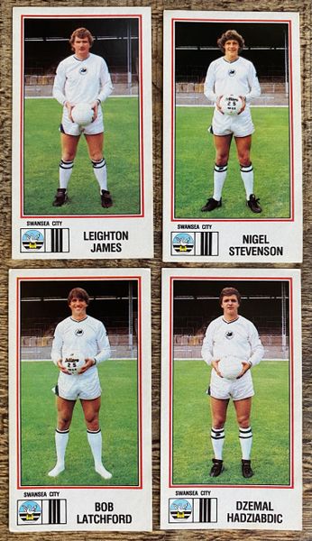 4x 1983 ORIGINAL UNUSED PANINI FOOTBALL 83 STICKERS SWANSEA CITY PLAYERS