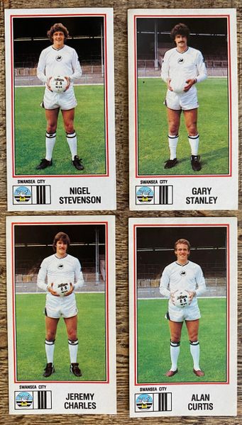 4x 1983 ORIGINAL UNUSED PANINI FOOTBALL 83 STICKERS SWANSEA CITY PLAYERS