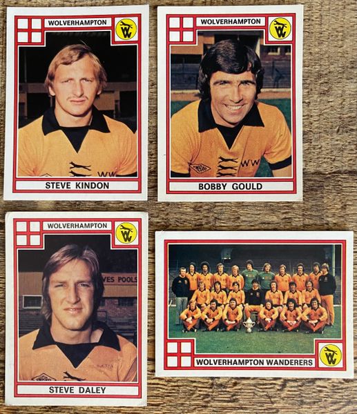 4X 1978 ORIGINAL UNUSED PANINI FOOTBALL 78 STICKERS WOLVERHAMPTON WANDERERS PLAYERS