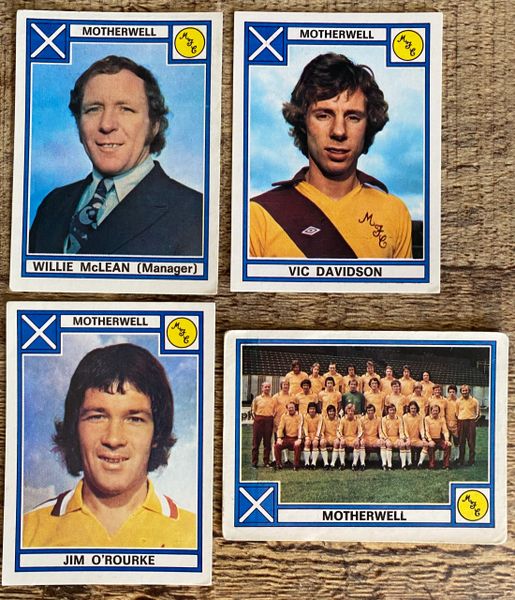 4X 1978 ORIGINAL UNUSED PANINI FOOTBALL 78 STICKERS MOTHERWELL PLAYERS