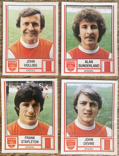 4X 1981 ORIGINAL UNUSED PANINI FOOTBALL 81 STICKERS ARSENAL PLAYERS