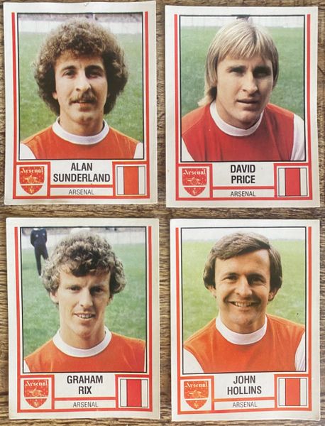 4X 1981 ORIGINAL UNUSED PANINI FOOTBALL 81 STICKERS ARSENAL PLAYERS