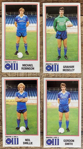 4x 1983 ORIGINAL UNUSED PANINI FOOTBALL 83 STICKERS BRIGHTON AND HOVE ALBION PLAYERS