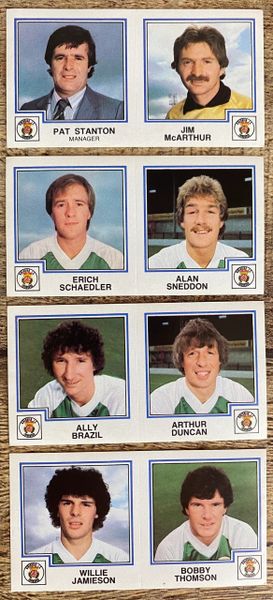 4x 1983 ORIGINAL UNUSED PANINI FOOTBALL 83 STICKERS HIBERNIAN PLAYERS