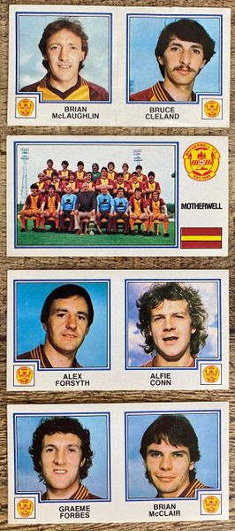 4x 1983 ORIGINAL UNUSED PANINI FOOTBALL 83 STICKERS MOTHERWELL PLAYERS