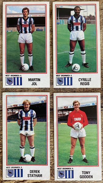 4x 1983 ORIGINAL UNUSED PANINI FOOTBALL 83 STICKERS WEST BROMWICH ALBION PLAYERS