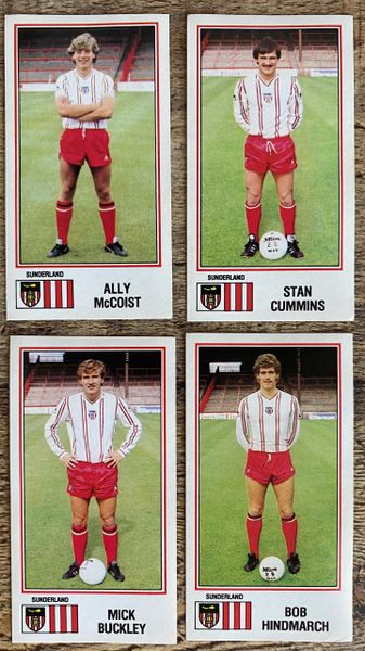 4x 1983 ORIGINAL UNUSED PANINI FOOTBALL 83 STICKERS SUNDERLAND PLAYERS