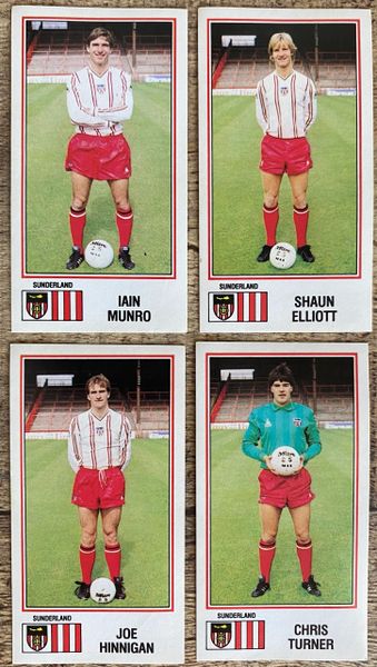 4x 1983 ORIGINAL UNUSED PANINI FOOTBALL 83 STICKERS SUNDERLAND PLAYERS