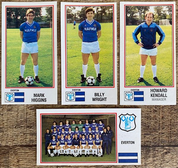 4x 1983 ORIGINAL UNUSED PANINI FOOTBALL 83 STICKERS EVERTON PLAYERS