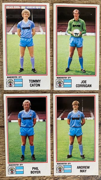 4x 1983 ORIGINAL UNUSED PANINI FOOTBALL 83 STICKERS MANCHESTER CITY PLAYERS