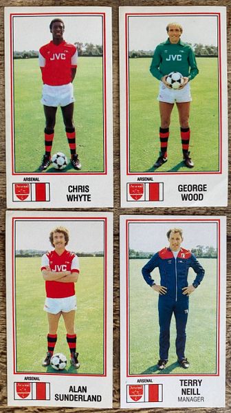 4x 1983 ORIGINAL UNUSED PANINI FOOTBALL 83 STICKERS ARSENAL PLAYERS