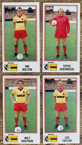 4x 1983 ORIGINAL UNUSED PANINI FOOTBALL 83 STICKERS WATFORD PLAYERS