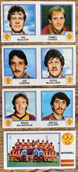 4x 1983 ORIGINAL UNUSED PANINI FOOTBALL 83 STICKERS MOTHERWELL PLAYERS