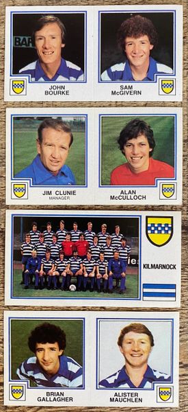 4x 1983 ORIGINAL UNUSED PANINI FOOTBALL 83 STICKERS KILMARNOCK PLAYERS