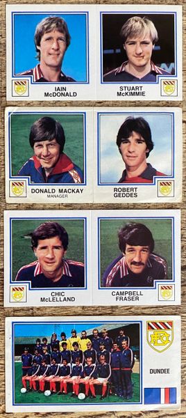 4x 1983 ORIGINAL UNUSED PANINI FOOTBALL 83 STICKERS DUNDEE PLAYERS