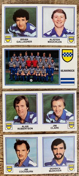 4x 1983 ORIGINAL UNUSED PANINI FOOTBALL 83 STICKERS KILMARNOCK PLAYERS