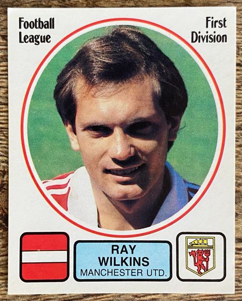 1982 ORIGINAL UNUSED PANINI FOOTBALL 82 STICKER RAY WILKINS MANCHESTER UNITED 162