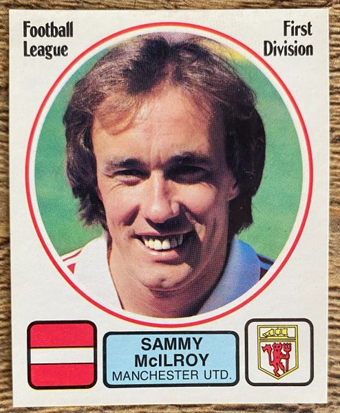 1982 ORIGINAL UNUSED PANINI FOOTBALL 82 STICKER SAMMY MCILROY MANCHESTER UNITED 164