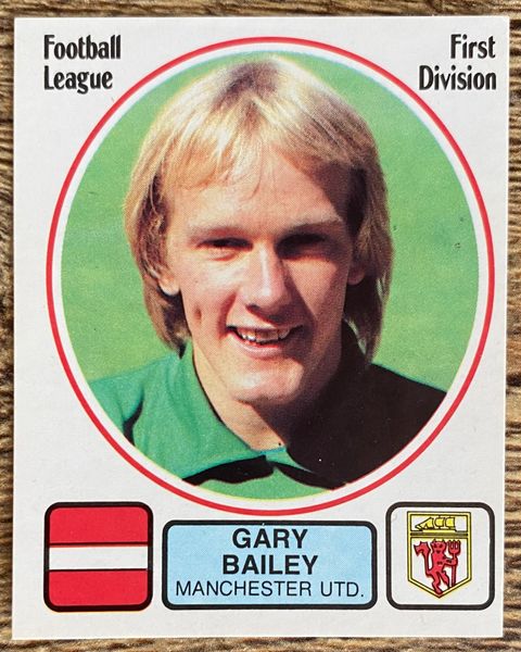 1982 ORIGINAL UNUSED PANINI FOOTBALL 82 STICKER GARY BAILEY MANCHESTER UNITED 154