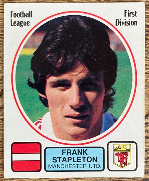 1982 ORIGINAL UNUSED PANINI FOOTBALL 82 STICKER FRANK STAPLETON MANCHESTER UNITED 165