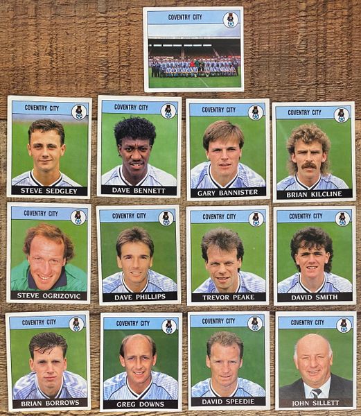 13 X 1989 ORIGINAL UNUSED PANINI FOOTBALL 89 STICKERS COVENTRY CITY