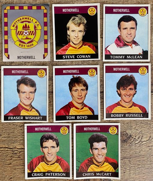 8X 1989 ORIGINAL UNUSED PANINI FOOTBALL 89 STICKERS MOTHERWELL