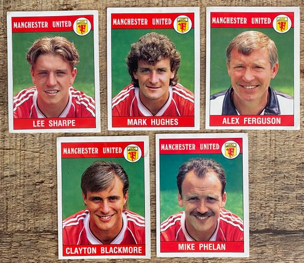 5X 1990 ORIGINAL UNUSED PANINI FOOTBALL 90 STICKERS MANCHESTER UNITED