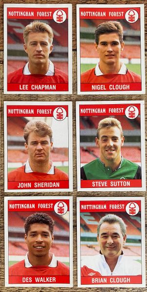 6X 1990 ORIGINAL UNUSED PANINI FOOTBALL 90 STICKERS NOTTINGHAM FOREST