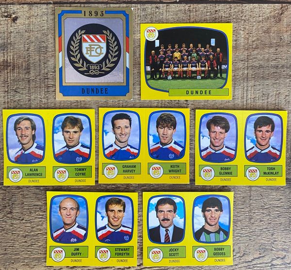 7X 1988 ORIGINAL UNUSED PANINI FOOTBALL 88 STICKERS DUNDEE