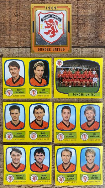 7X 1988 ORIGINAL UNUSED PANINI FOOTBALL 88 STICKERS DUNDEE UNITED