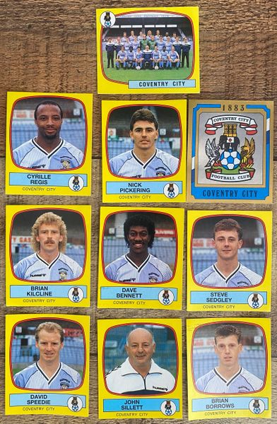 10X 1988 ORIGINAL UNUSED PANINI FOOTBALL 88 STICKERS COVENTRY CITY