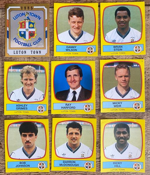 9X 1988 ORIGINAL UNUSED PANINI FOOTBALL 88 STICKERS LUTON TOWN